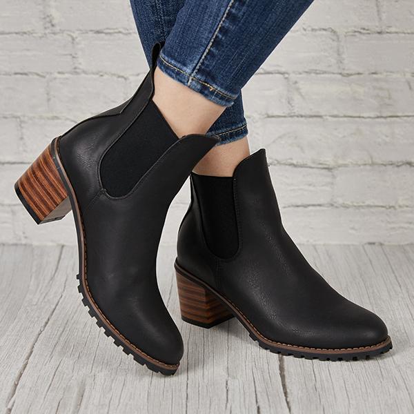 Corashoes Chunky Cleated Heel Chelsea Boots