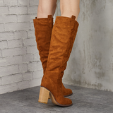 Corashoes Distressed Faux Suede Long Boots