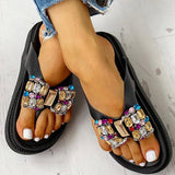Corashoes Studded Bowknot Toe Post Flat Sandals