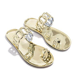 Corashoes Casual Toe Loop Detailing Jelly Slippers