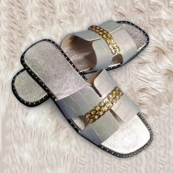 Corashoes Stylish Leather Lattice Flats Sandals