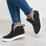 Corashoes Warm Winter Fur Lining Flat Ankle Boots