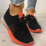 Corashoes Colorblock Knitted Breathable Lace-Up Sneakers