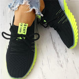 Corashoes Colorblock Knitted Breathable Lace-Up Sneakers