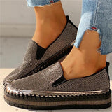 Corashoes Women Casual Fashion Rhinestone Slip-on Loafers/ Sneakers