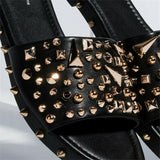 Corashoes Best Seller Gioni spiked studded black sandals