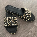 Corashoes Best Seller Gioni spiked studded black sandals