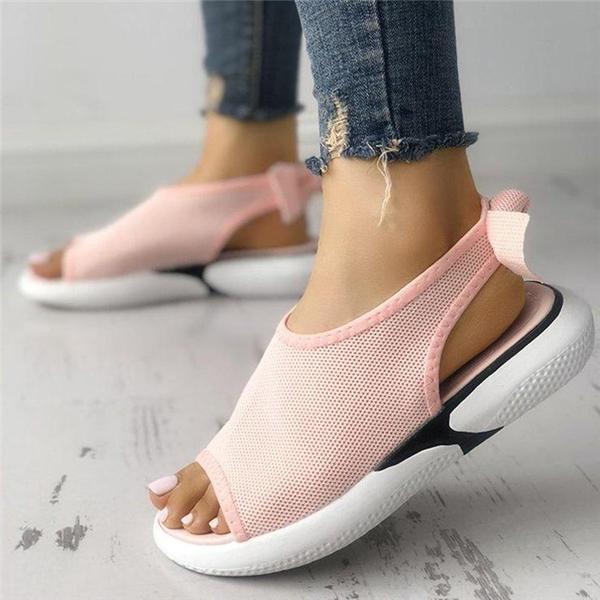 Corashoes Women Mesh Fabric Sandals Casual Breathable Bowknot Embellished Sandals