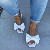 Corashoes Bow Slip on Flat Sandals