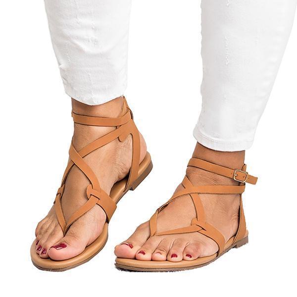 Corashoes Women's Criss Cross Wrap Ankle Strap Beach Sandals