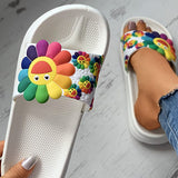 Corashoes Sunflower Pattern Candy Color Slippers