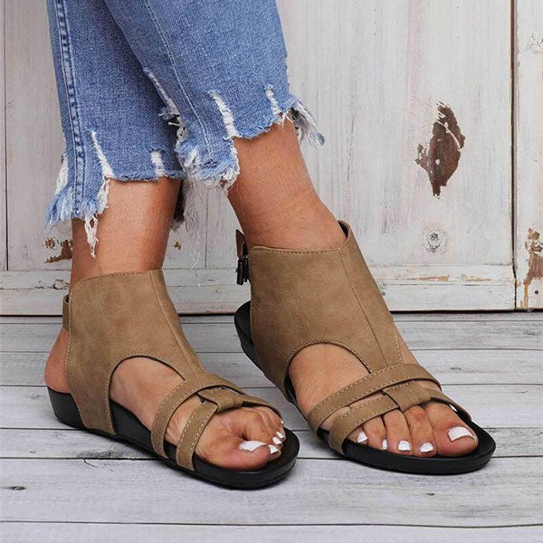 Corashoes Trendy Hollow-Out Buckle Strap Sandals