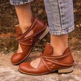 Corashoes Vintage Ankle Boots Casual Hollow Out Boots