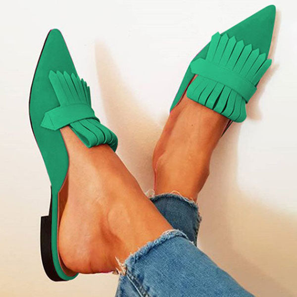 Corashoes Pointed Toe Low Heel Slide Sandals