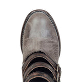 Corashoes Vintage Booties With Zipper Casual Adjustable Buckle Low Heel Boots