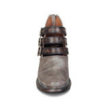Corashoes Vintage Booties With Zipper Casual Adjustable Buckle Low Heel Boots