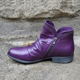 Corashoes Women'S Trendy Vintage Leather Zipper Ankle Boots