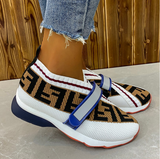 Corashoes Women's Fashion Flat-Bottom Flying Woven Velcro Mesh Casual Sneakers