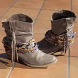Corashoes Distressed Plain Round Toe Boots