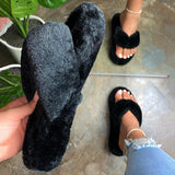 Corashoes Fur Comfortable Thong Slippers