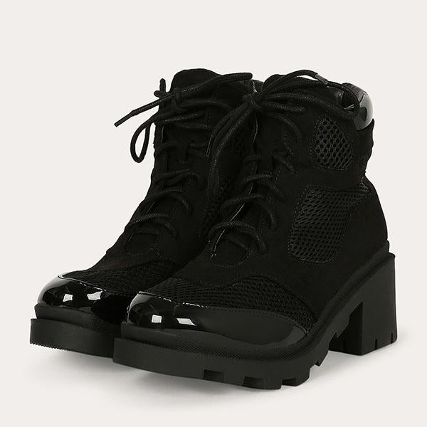 Corashoes Chunky Lace-up Lugged Ankle Boots