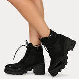 Corashoes Chunky Lace-up Lugged Ankle Boots