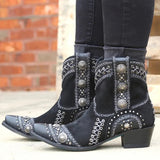 Corashoes Outdoor Artificial Leather Embroidery Boots