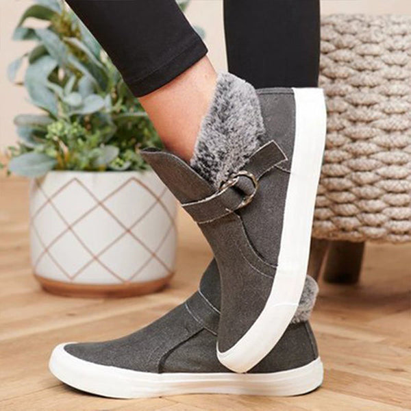Corashoes Winter Fur Artificial Leather Ankle Boots