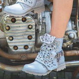 Corashoes Fashion Rivet Hollow Square Heel Boots