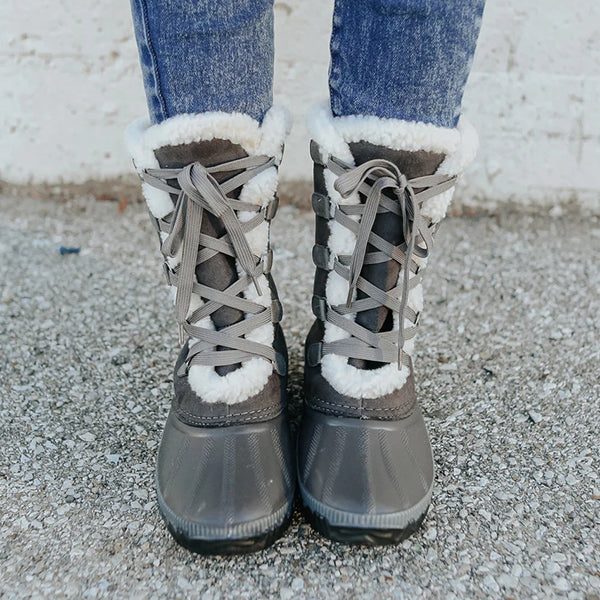 Corashoes Lace-up Warm Fur Snow Boots