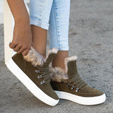 Corashoes Trimmed Long Fur Fashion Sneakers