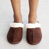 Corashoes Cozy Fuzzy Outside Suede Slide Slippers