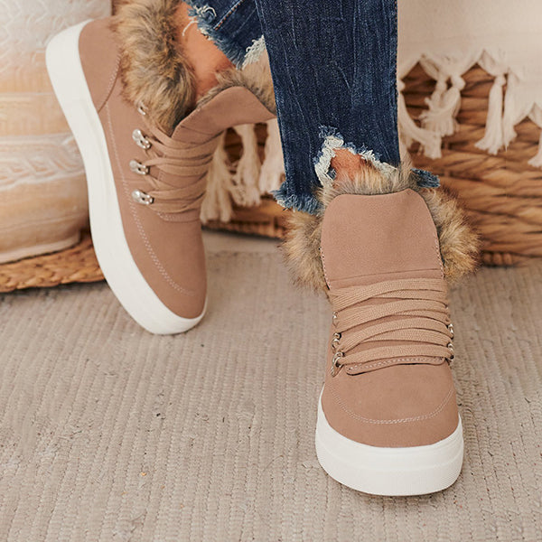 Corashoes Forward Faux Fur Trimmed Sneakers