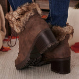 Corashoes Warm Comfy Fur Trimmed Boots