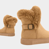 Corashoes Comfy Back Buckle Fur Boots