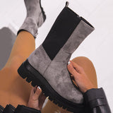 Corashoes Suede Rubber Thick Soled High Boots