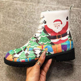 Corashoes Christmas Print Martin Boots