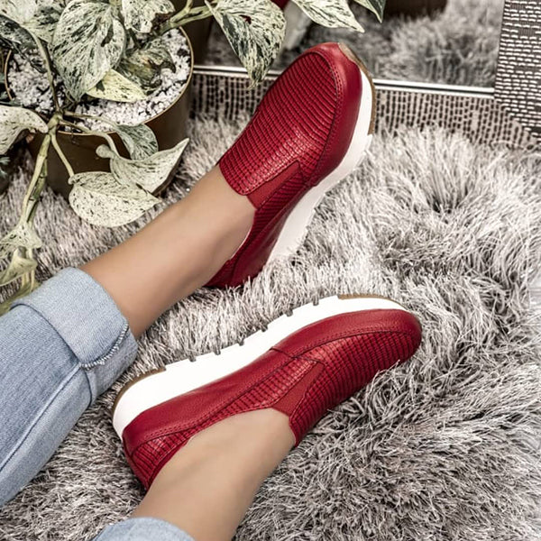 Corashoes Slip On Bright Color Wedge Sneakers