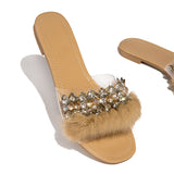 Corashoes Sequins Decorated Slide Slippers