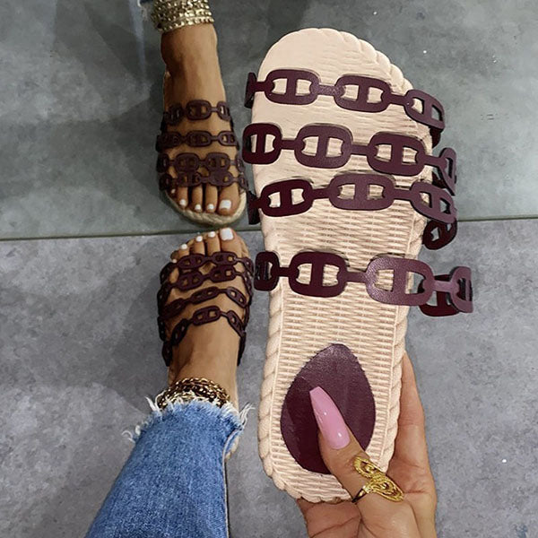 Corashoes Comfortable Hollowed Out Flat Slippers