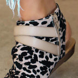 Corashoes Fashion Zipper Cloth Flat Sandals