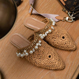 Corashoes Knitting Hollow Out Flat Slippers
