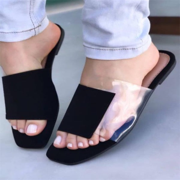 Corashoes Transparent Collage Pvc Flat Slippers