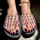 Corashoes Rivet Fashion Comfortable Flat Slippers