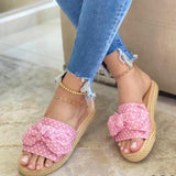 Corashoes Cute Bow Comfortable Flat Slippers
