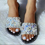 Corashoes Fashion Woven Sequin Flat Slippers