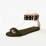 Corashoes Fashion Metal Button Flat Sandals