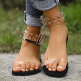 Corashoes Fashion Metal Button Flat Sandals