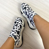 Corashoes Cow Grain Knitted Sports Shoes