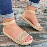 Corashoes Fashion Diamond Shining Flat Sandals
